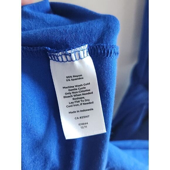 NWT Talbots Women Blue Jersey Knit T-Shirt Midi Tie Waist Dress size 3X - Picture 9 of 9